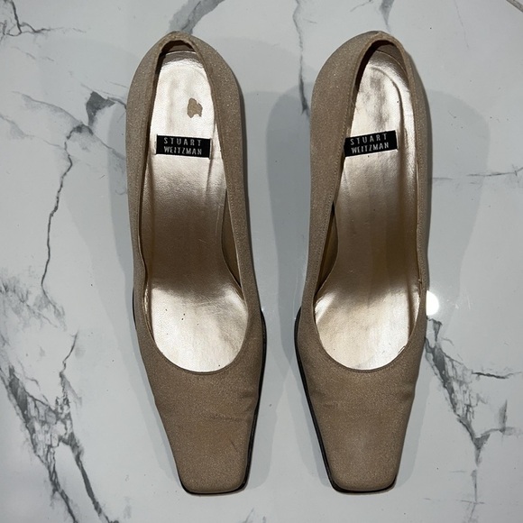Stuart Weitzman Shimmery Champagne Heels size 6.5 - Picture 10 of 12